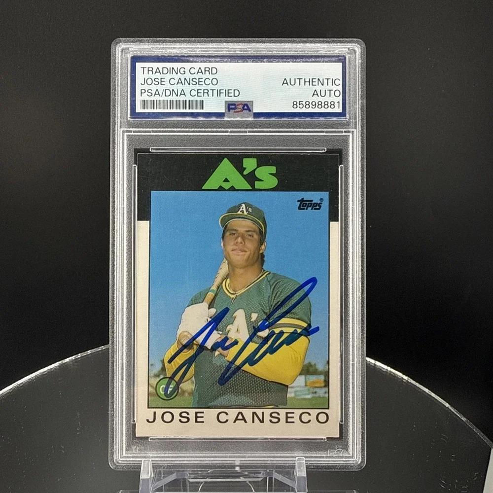 ⁠1986 Topps Jose Canseco Rookie #20 Signed Auto PSA/DNA Authentic Oakland A's